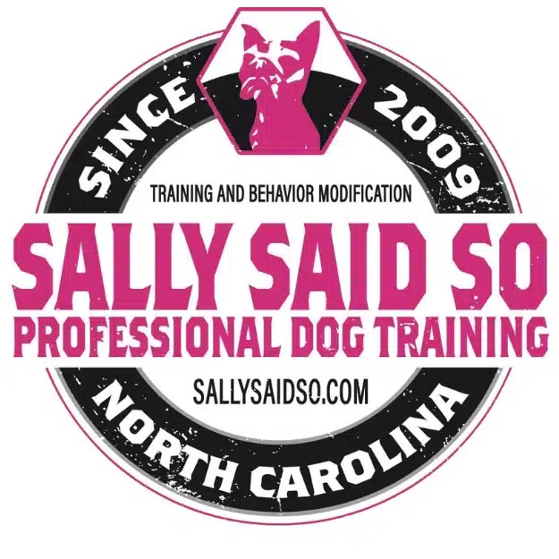 SSS Logo 2024 WebP FINAL Sally Said So Professional Dog Training. Servicing Dog Training in Raleigh, Charlotte, Greensboro, Jacksonville NC, Wilmington, and more!