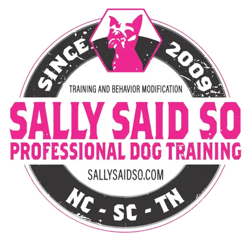 Sally Said So Professional Dog Training Logo. sallysaidso.com. Since 2009. North Carolina Dog Training.