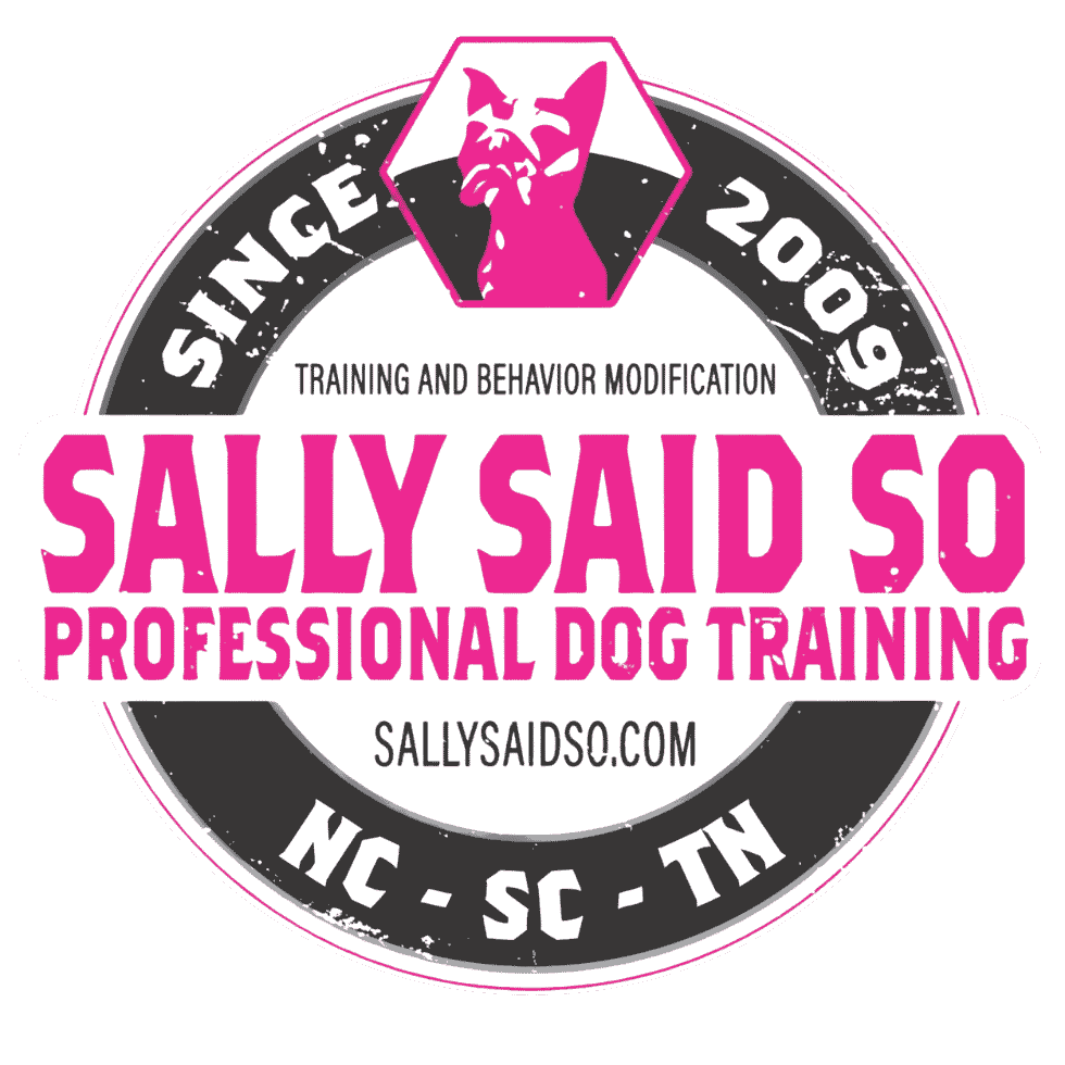 Sally Said So Professional Dog Training Logo. sallysaidso.com. Since 2009. North Carolina Dog Training.